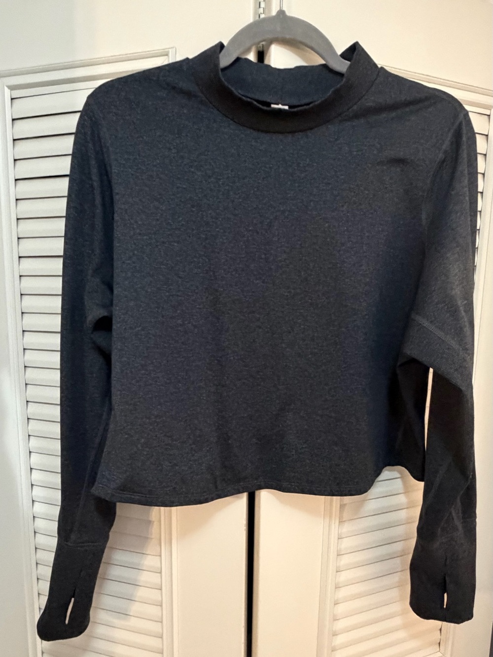 COZECORE • Women’s Mock Neck • Long Sleeve Top - Dark Charcoal, Size XXL